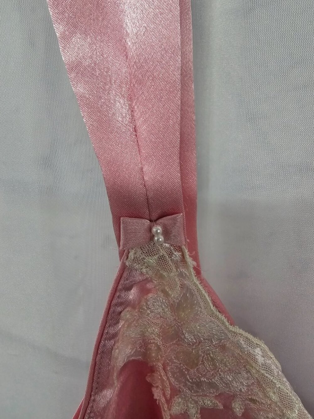 Oscar De La Rente Tank Pink Satin Lace Coquette Y2K L - Picture 4 of 10